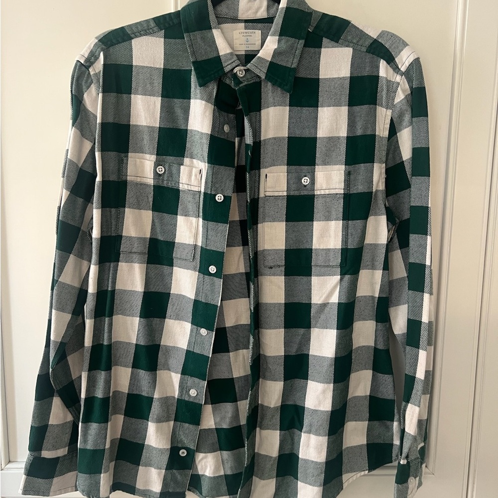 Unisex Green and White Checkered Shirt